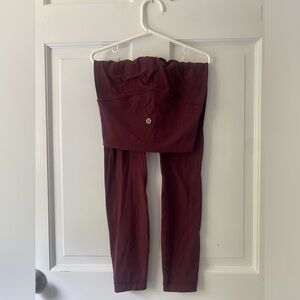 lulu lemon maroon leggings
